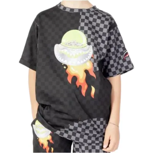 Schwarzes UFO Print T-Shirt - Sprayground - Modalova