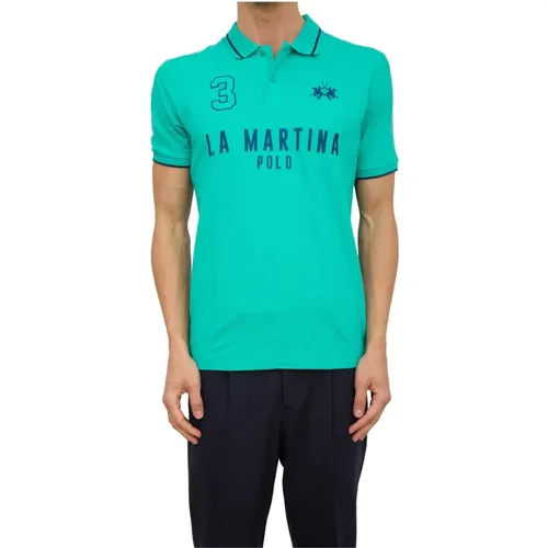 Stretch Piqué Polo Shirt Grün , Herren, Größe: XL - LA MARTINA - Modalova