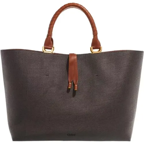 Grey Leather Tote Bag Shopper , female, Sizes: ONE SIZE - Chloé - Modalova