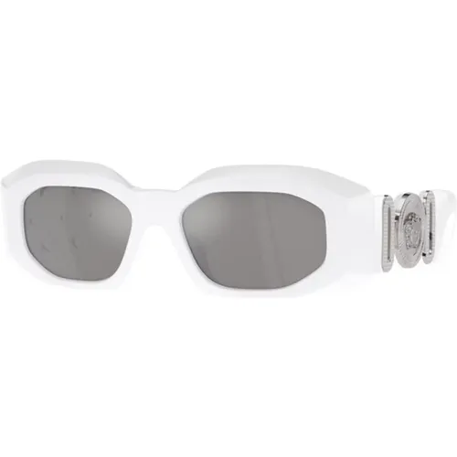 Frame with Light Gray Mirrored Lenses , female, Sizes: 54 MM - Versace - Modalova