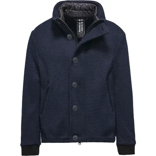 Buttoned Boiled Wool Short Coat , male, Sizes: 2XL, 3XL, M, XL, S, L - BomBoogie - Modalova
