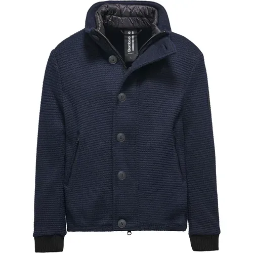 Buttoned Boiled Wool Short Coat , male, Sizes: 2XL, M, XL, S, L - BomBoogie - Modalova