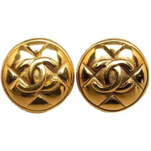 Pre-owned Gold earrings , female, Sizes: ONE SIZE - Chanel Vintage - Modalova