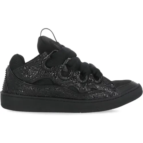 Leather Fabric Sneakers Round Toe , male, Sizes: 10 UK, 12 UK, 7 UK, 9 UK, 8 UK, 6 UK - Lanvin - Modalova