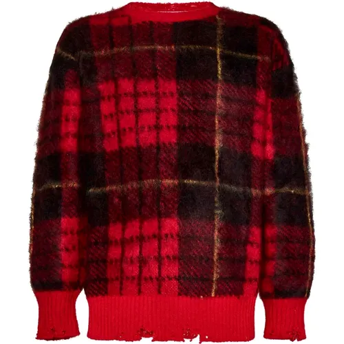 Tartan Sweater Distressed Finish , male, Sizes: L, S, M - alexander mcqueen - Modalova