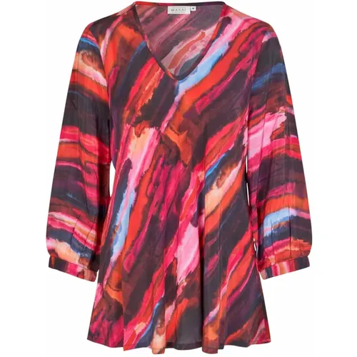 Abstract Print Top & T-Shirt , female, Sizes: L - Masai - Modalova