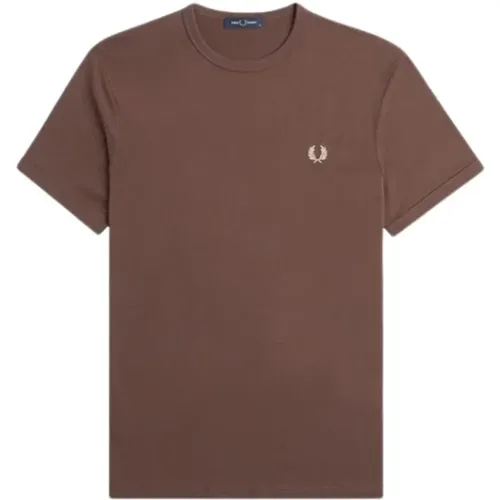Baumwoll Jersey Logo Shirt Regular Fit , Herren, Größe: M - Fred Perry - Modalova