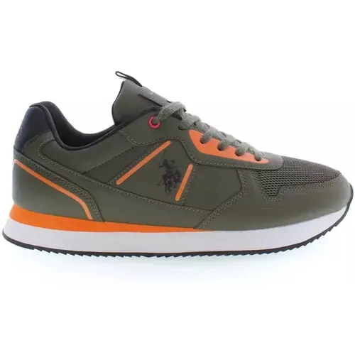 Grüner Polyester-Sneaker mit Kontrastdetails - U.S. Polo Assn. - Modalova