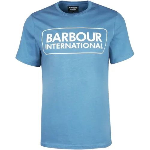 Großes Logo T-Shirt Blauer Horizont , Herren, Größe: M - Barbour - Modalova