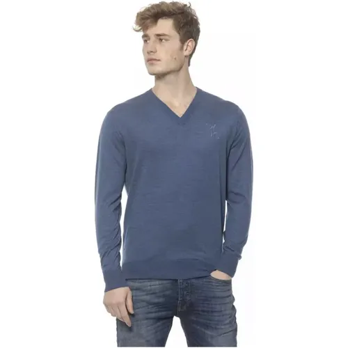 Luxuriöser Kaschmir V-Ausschnitt Pullover Blau - Billionaire - Modalova