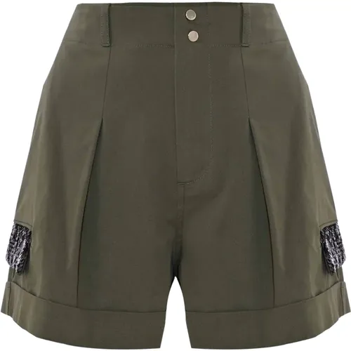 Safari-Style Shorts mit Falten und Knöpfen - Kocca - Modalova