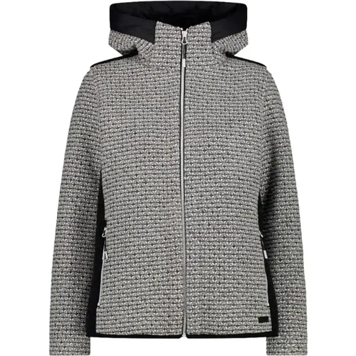 Graue Wooltech Jacke mit Reißerschluss und Kapuze , Damen, Größe: S - CMP - Modalova