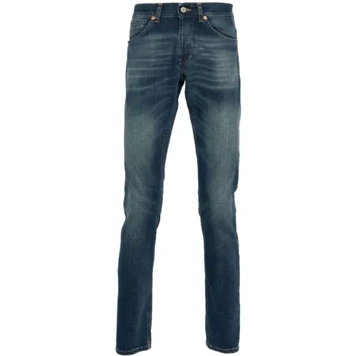 Blaue Stretch Denim Jeans , Herren, Größe: W34 - Dondup - Modalova