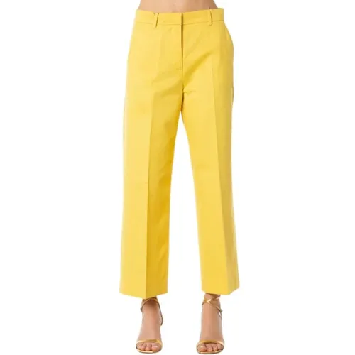 Cotton and Linen Women`s Pants - Color: Sole , female, Sizes: M - Max Mara Weekend - Modalova