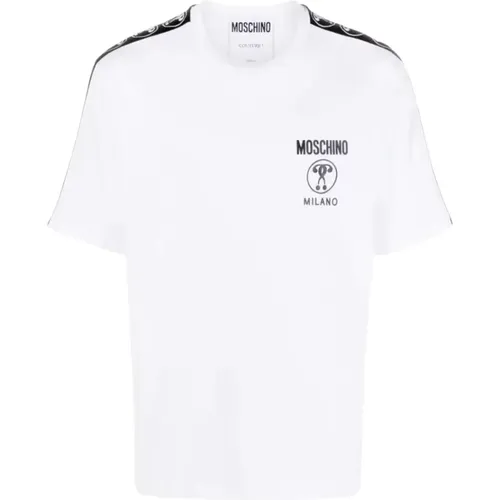 T-shirt with Logo Print , male, Sizes: S - Moschino - Modalova