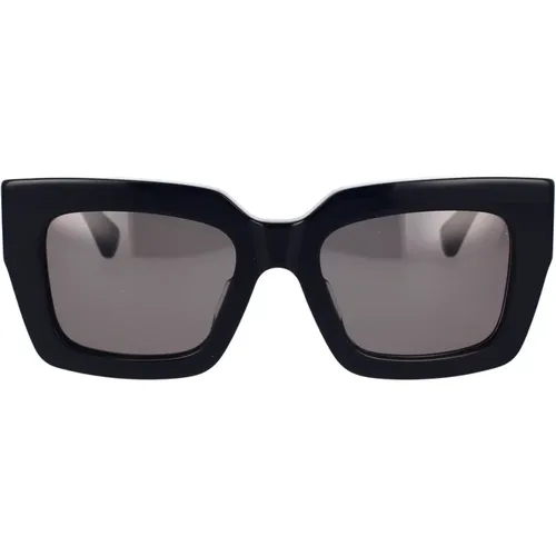 Square Frame Sunglasses with Metal Stripes , unisex, Sizes: 52 MM - Bottega Veneta - Modalova