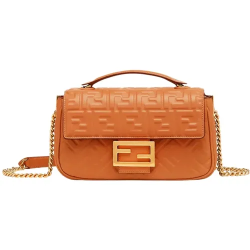 D Texture Handbag with FF Clasp , female, Sizes: ONE SIZE - Fendi - Modalova