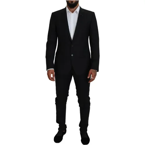 Schwarzer einreihiger 2-teiliger MARTINI-Anzug - Dolce & Gabbana - Modalova