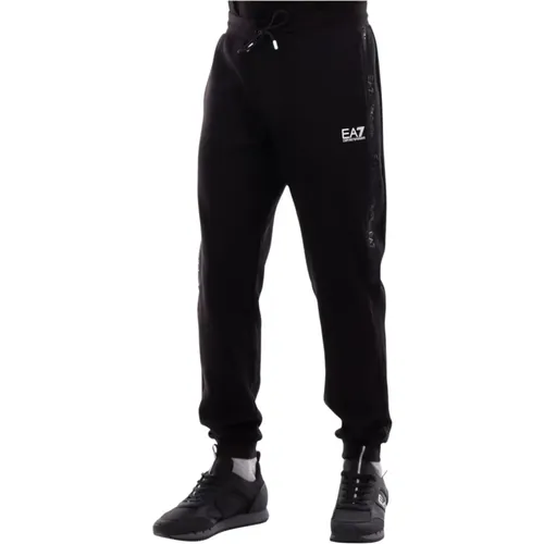 Schwarze Logo Seitenstreifen Hose , Herren, Größe: S - Emporio Armani EA7 - Modalova