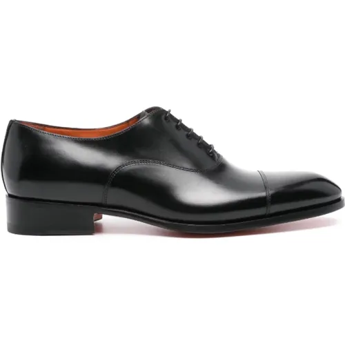 Polished Leather Oxford Shoes , male, Sizes: 7 1/2 UK - Santoni - Modalova