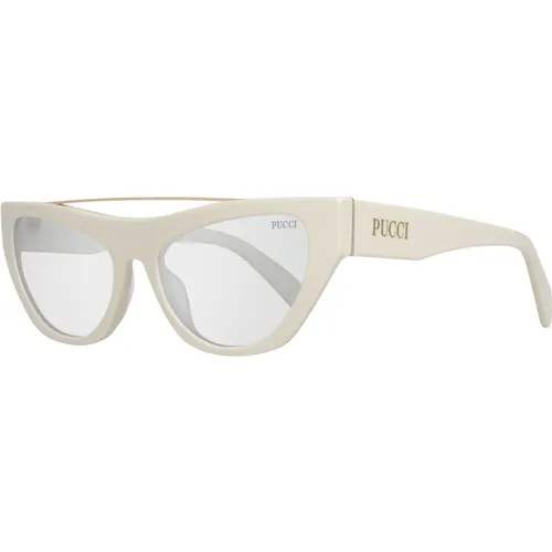 Weiße Cat Eye Sonnenbrille für Frauen - EMILIO PUCCI - Modalova
