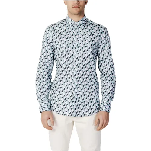 Blue Geometric Buttoned Shirt , male, Sizes: 2XL - Antony Morato - Modalova