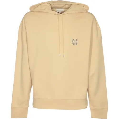 Mutiger Fuchskopf Patch Hoodie Pullover , Herren, Größe: XL - Maison Kitsuné - Modalova