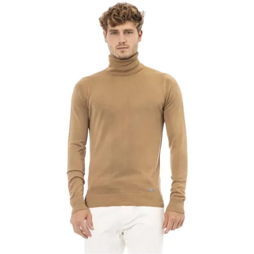 Trendiger Strickpullover mit Monogrammdetail , Herren, Größe: L - Baldinini - Modalova