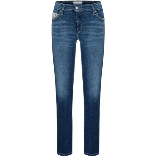 Medium Denim Jeans with Stone Detail , female, Sizes: L, XL, 2XL - CAMBIO - Modalova