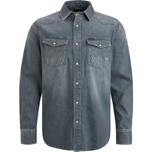 Slate Denim Langarmhemd , Herren, Größe: XL - PME Legend - Modalova