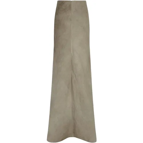 Stone Grey Linen Maxi Skirt , female, Sizes: XS, 2XL, S, L, XL, M - Cortana - Modalova
