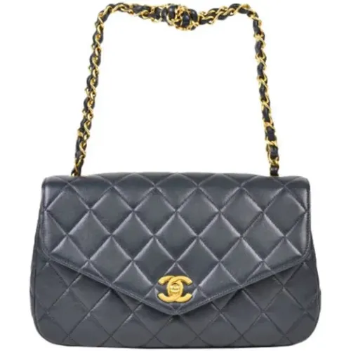 Marineblaue Leder Chanel Tasche - Chanel Vintage - Modalova