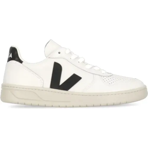 Weiße Ledersneakers mit V-Logo , Damen, Größe: 37 EU - Veja - Modalova