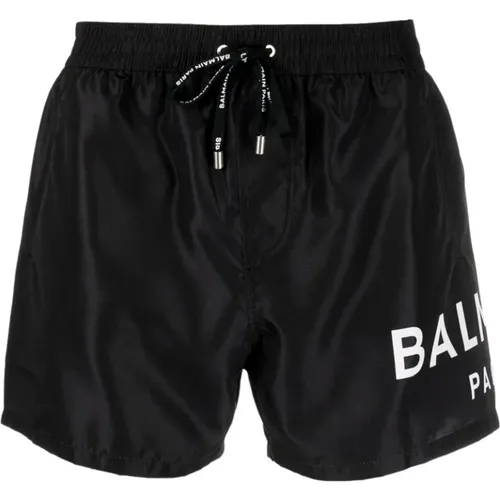 Schwarze Boxer-Badehose , Herren, Größe: L - Balmain - Modalova