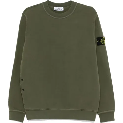 Diagonal Fleece Sweater Moss , male, Sizes: M, S, L, XL - Stone Island - Modalova