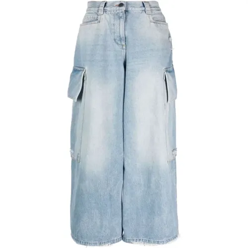 Denim Jeans with Zip and Button Closure , female, Sizes: W26, W25 - Palm Angels - Modalova