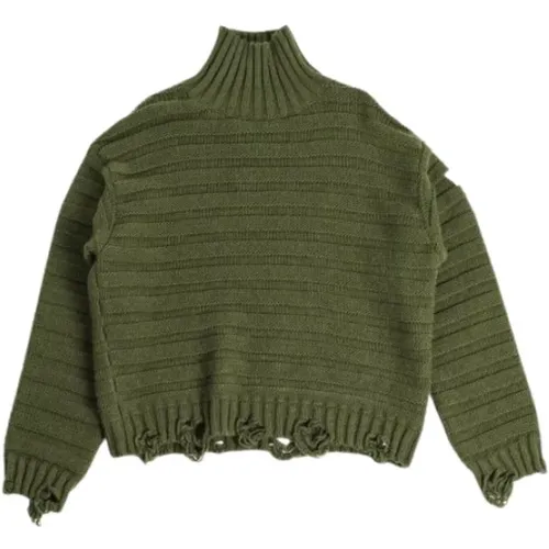 Khaki Knit Sweater , female, Sizes: M, S - MM6 Maison Margiela - Modalova