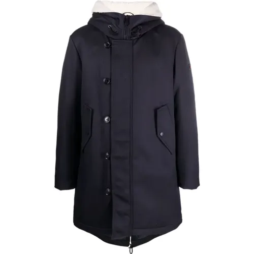 Button-Up Padded Hooded Coat , male, Sizes: L, XL, 2XL - Peuterey - Modalova