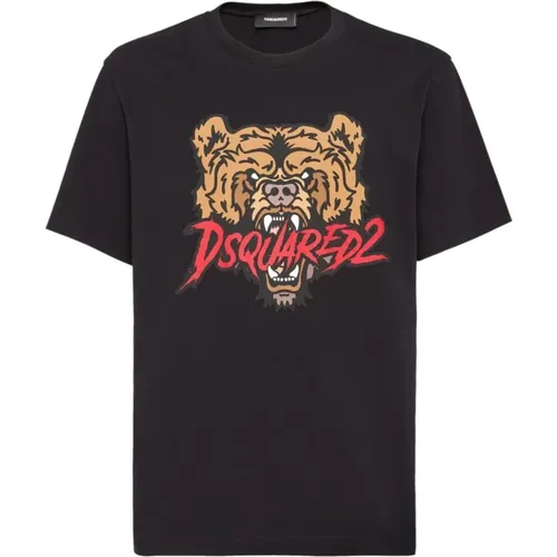 Schwarze T-Shirts & Polos für Männer , Herren, Größe: M - Dsquared2 - Modalova