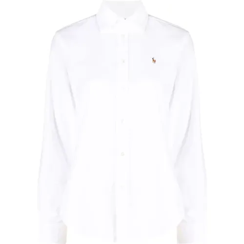 Weißes Hemd mit Besticktem Pony , Damen, Größe: 2XS - Polo Ralph Lauren - Modalova