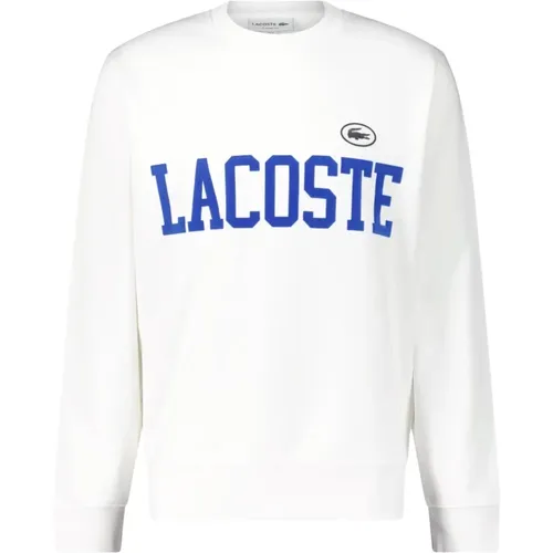 Label Print Crew Neck Sweater , male, Sizes: M, S, XL, 2XL, L - Lacoste - Modalova