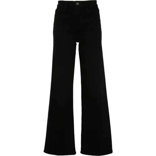 Schwarze Slim Palazzo Hose , Damen, Größe: W24 - Frame - Modalova