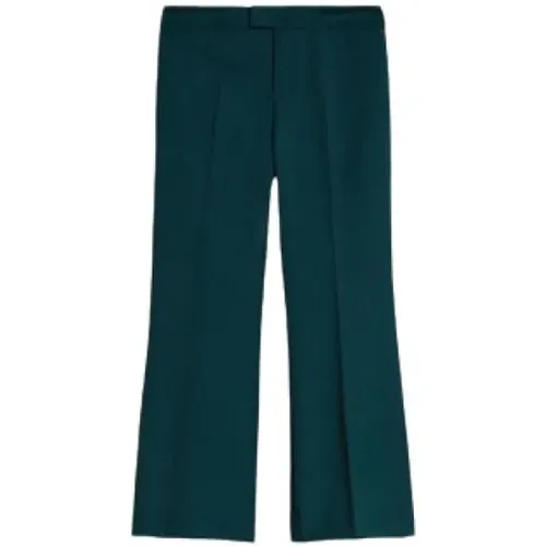 Dunkelgrüne Flared Cropped Hose , Damen, Größe: M - Twinset - Modalova