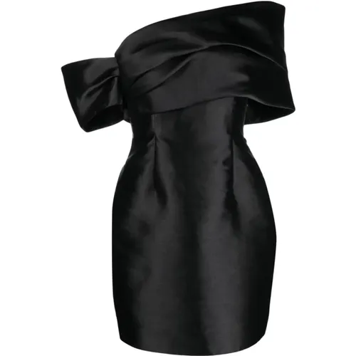 Satin Finish Off-Shoulder Dress , female, Sizes: XS, 2XS - Solace London - Modalova