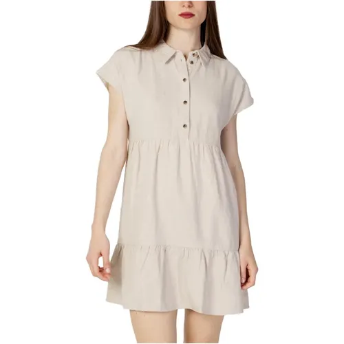 Linen Button-Up Shirt Dress , female, Sizes: S - Jacqueline de Yong - Modalova