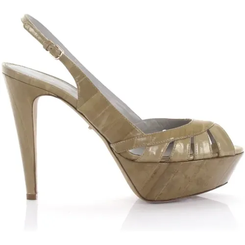 Leather Platform Sandals , female, Sizes: 6 1/2 UK - Sergio Rossi - Modalova