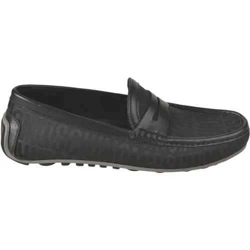 Schwarze flache Schuhe stilvolles Design - Moschino - Modalova