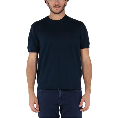 Signature Logo Cotton T-Shirt , male, Sizes: M, L - Armani Exchange - Modalova