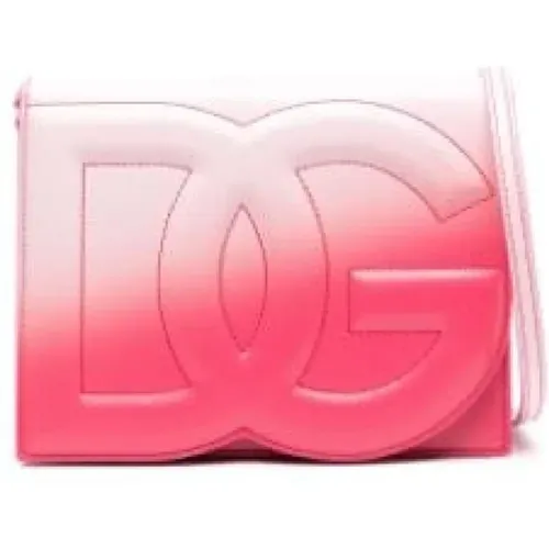 Logo-bestickte Leder-Crossbody-Tasche,DG Logo Gradient Crossbody Tasche - Dolce & Gabbana - Modalova