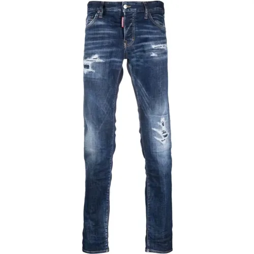 Slim-fit Cotton Jeans with Distressed Effect , male, Sizes: S, XS - Dsquared2 - Modalova